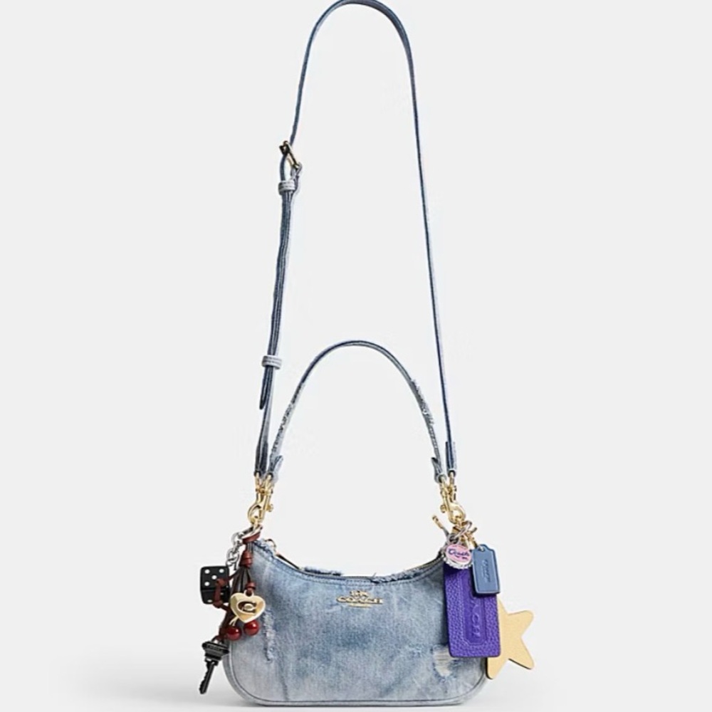 Coach Loved Distressed Denim Teri Shoulder Bag - Picture 6 of 6